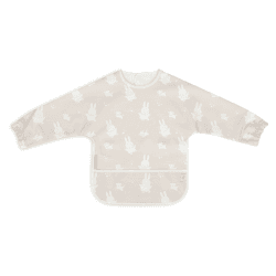 Image showing the Jollein x Miffy Waterproof Long Sleeve Bib, Nougat product.