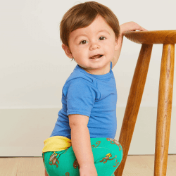 Image showing the Basic Organic Cotton Short Sleeved Bodysuit, 0 - 3 Months, Blue product.