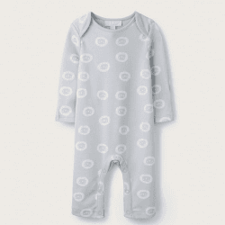 Image showing the Organic Cotton Lion Sleepsuit, 0 - 3 Months, White product.