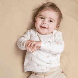 Image showing the Baby Bunny Long Sleeve Top, 4 - 6 Months, White product.
