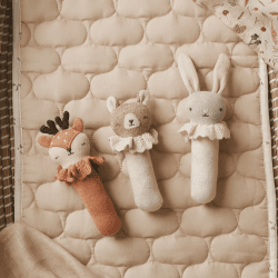 Image showing the Bunny Knitted Rattle, White product.