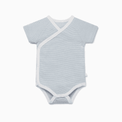 Image showing the Short Sleeve Kimono Bodysuit, 3 - 6 Months, Blue Stripe product.