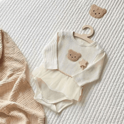 Image showing the Cozy Bear Tutu Bodysuit, 0 - 6 Months, Cream product.