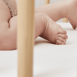 Image showing the Organic Cotton Cot Fitted Sheet, White product.