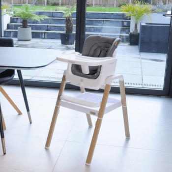Image showing the Nova Convertible High Chair Bundle, Birth to 12 Years, White/Oak product.