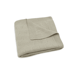 Image showing the Grain Knit Baby Blanket, 75 x 100cm, Olive Green product.