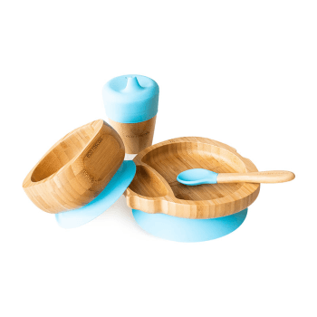 Image showing the Ladybird 4 Piece Bamboo Weaning Set, Blue product.