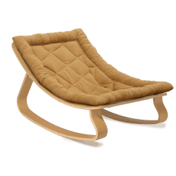 Image showing the Levo Wooden Baby Rocker, Beech, Camel product.