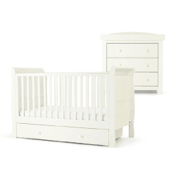 Image showing the Mia 2 Piece Nursery Furniture Set (excl. Mattress), White product.