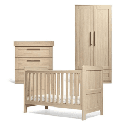 Image showing the Atlas 3 Piece Nursery Furniture Set (excl. Mattress), Light Oak product.