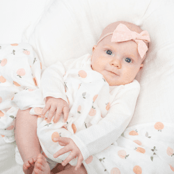 Image showing the Bamboo Hat & Swaddle Gift Set, Peaches product.