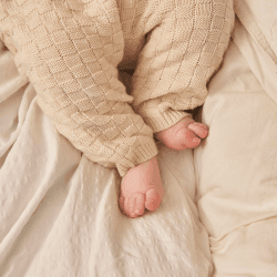 Image showing the Knitted Check Joggers, 3 - 6 Months, Natural White product.