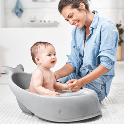Image showing the Moby Smart Sling 3 Stage Baby Bath Tub, Grey product.