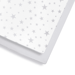 Image showing the Pack of 2 Cot & Cot Bed Fitted Sheets, Star product.