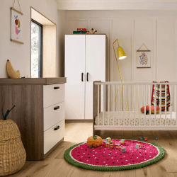 Image showing the Enzo 2 Piece Nursery Furniture Set excl. Mattress, Truffle Oak/White product.