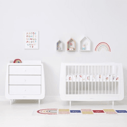 Image showing the Pack of 2 Cot & Cot Bed Fitted Sheets, Rainbow product.