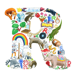 Image showing the R Alphabet Print, 30.5 x 30.5cm, Multi product.