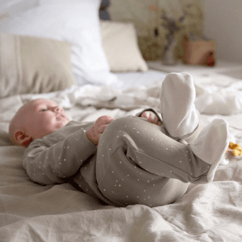 Image showing the Sleepsuit Pyjama GOTS, 0 - 3 Months, Sprinkle Taupe product.