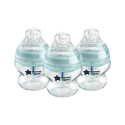 Image showing the Advanced Pack of 3 Anti-Colic Baby Bottles, 150ml, Blue product.