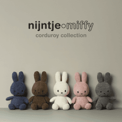 Image showing the Miffy Corduroy Soft Toy, 23cm, White product.