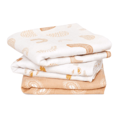 Image showing the Boutique Pack of 3 Cotton Muslin Squares, 70 x 70cm, Keep Rising product.