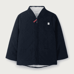 Image showing the Recycled Borg Lined Cord Jacket, 3 - 6 Months, Navy product.