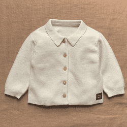 Image showing the Knitted Cardigan with Collar, 0 - 3 Months, Natural White product.
