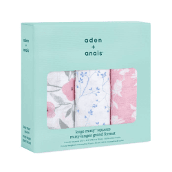 Image showing the Boutique Pack of 3 Cotton Muslin Squares, 70 x 70cm, Ma Fleur product.
