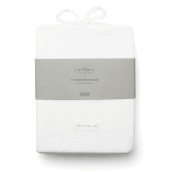 Image showing the Pack of 2 Cot Bed Fitted Sheets, White product.