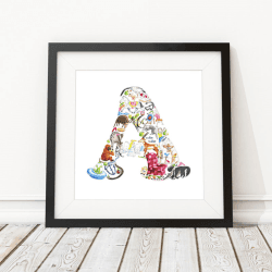Image showing the A Alphabet Print, 30.5 x 30.5cm, Multi product.
