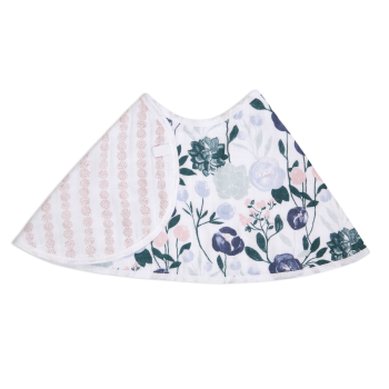 Image showing the Essentials Cotton Muslin Baby Bib & Burp Cloth, 57 x 28cm, Flowers Bloom product.