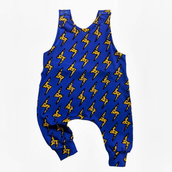 Image showing the Sleeveless Romper, 0 - 3 Months, Blue Bolts product.
