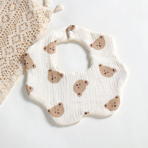 Image showing the The Bear Bib, Cream product.