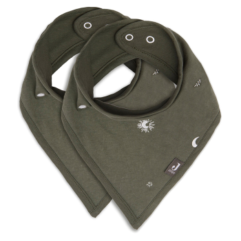 Image showing the Pack of 2 Bandana Bibs, Stargase Leaf Green product.