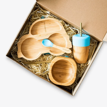 Image showing the Car 4 Piece Bamboo Weaning Set, Orange product.