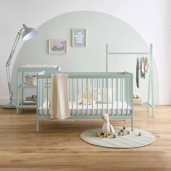 Image showing the Nola 3 Piece Nursery Furniture Set excl. Mattress, Sage Green product.