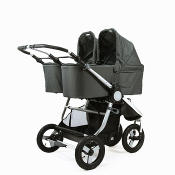 Image showing the Indie Twin Eco Carrycot with Recycled Materials, Matte Black product.