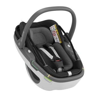 Image showing the Coral 360 Baby Car Seat with Detachable Soft Carrier & Swivel Function, Essential Black product.