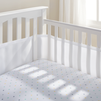 Image showing the Mesh 4 Sided Cot & Cot Bed Liner, White Mist product.