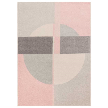 Image showing the Muse Modern Geometric Circle Rug, 120 x 170cm, Pink product.