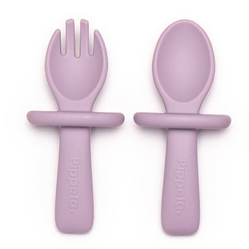 Image showing the My 1st Silicone Spoon & Fork, Lilac product.