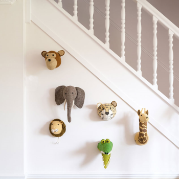 Image showing the Giraffe Head Mini Felt Animal Wall Decoration, Yellow product.
