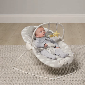 Image showing the Capella Bouncer With Music Box, White/Grey product.