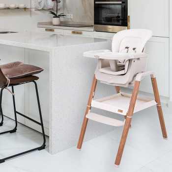Image showing the Nova Convertible High Chair Bundle, Birth to 12 Years, Scandinavian Walnut/Ecru product.