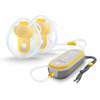 Image showing the Freestyle Handsfree Double Electric Flex Breast Pump, Yellow product.