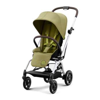 Image showing the Eezy S Twist Compact Pushchair with Rotating Seat, Silver/Nature Green product.