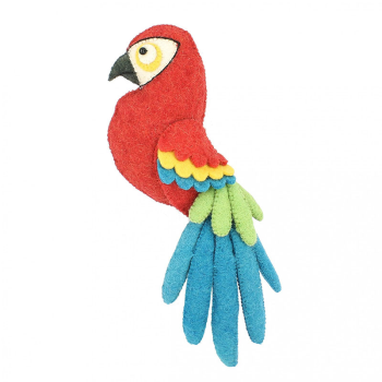 Image showing the Macaw Mini Felt Wall Decoration, Red product.
