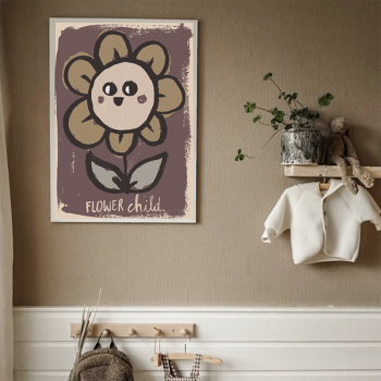 Image showing the Floral Poster Print, 50 x 70cm, Purple product.