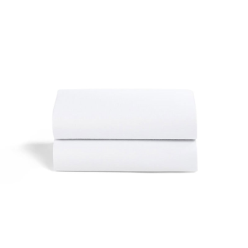 Image showing the SnuzPod Pack of 2 Bedside Crib Fitted Sheets, White product.