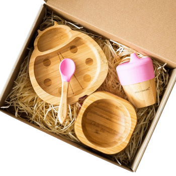 Image showing the Ladybird 4 Piece Bamboo Weaning Set, Pink product.